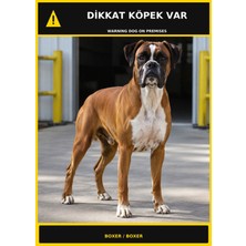 Ti Play Dikkat Köpek Var Boxer Görselli Pvc Uyarı Levhası 50X70CM