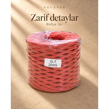 Velanee G7 Ithal Rafya Kağıt Ip Mercan Kırmızısı Örgü ve Çanta Yapım Ipi 200 gr