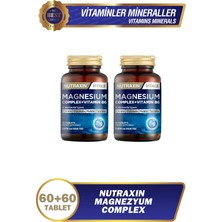 Nutraxin Magnezyum Kompleksi 2 x 60 Tablet 125 Mg - Bisiglinat - Taurat - Malat - Sitrat - B6