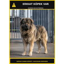 Ti Play Dikkat Köpek Var Kafkas Çoban Köpeği Görselli Pvc Uyarı Levhası 21X30CM