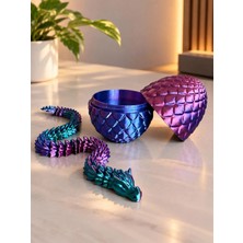 Kristal Ejderha Yumurta Seti - Hareketli Organik Bazlı 3D Figür Oyuncak | Dekoratif Koleksiyon Ürünü