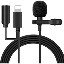 Hubrendy Sh Powermaster JH-041-A Cep Telefonu Için Ligthning Girişli Youtuber Yaka Mikrofonu