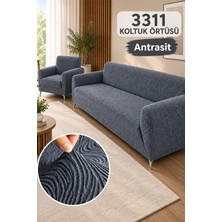 Arife Home Yüksek Kaliteli Koltuk Örtüsü Takımı | 3311 | Su Desen Jakar Kumaş Lastikli Esnek Yıkanabilir Çekyat Kanepe Kılıfı 4 Parça |sofa Cover