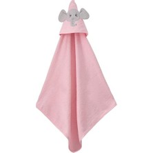 Elefun Friends 3D Kapüşonlu Bebek Havlusu, 3D Fil Nakışlı, Soft Cotton, 80X90 Cm, 0–12 Ay, Pembe