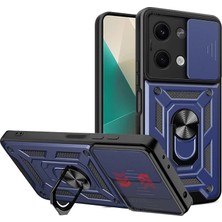 A-Luxe Xiaomi Poco X6 Kılıf Pars Lens Yüzüklü Silikon - Lacivert