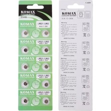 Hubrendy Sh Komax Ag-0 Alkalin LR521/379 Düğme Pil 10'lu Paket