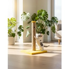 Toptan Budur Sarı Peluş Kedi Tırmalama Tahtası, 52 cm