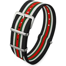Toptan Budur Saat, 18 Mm-20 Mm-22 Mm-24 mm Nato Kumaş Tekstil Kordonu Kayışı N32NYL3-BWGR