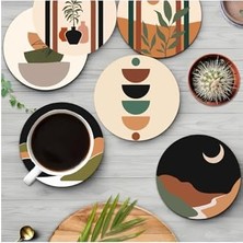Toptan Budur Zenboho Mdf Bardak Altlığı, 6'lı Set, BRD-015