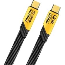 Toptan Budur K472 Mecha Style Type-C To Type-C 100W 1.2mt Şarj Kablosu Sarı