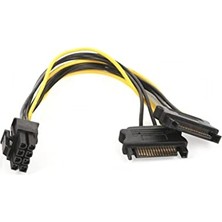 Toptan Budur DK-CB-P203 Pcı-E Güç Kablosu, 2 x Sata ve 6+2 Pın Bağlantılı Dönüştürücü