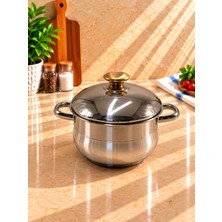Bonera 20 cm 3.77 Lt Çelik Derin Tencere-18/10 12 cm Derinlik Bakalit