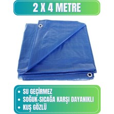 Evkar 2x4 Metre Su Geçirmez Pullu Çadır Branda Tente Yağmurluk Gölgelik 2X4M - Mavi