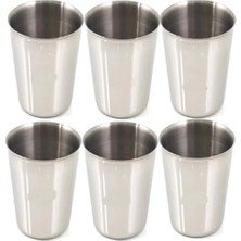 Toptan Budur 6 Adet Set Standart Boy 220CC Paslanmaz Çelik Bardak Metal Su Çay Bardağı Kırılmaz Garantili B