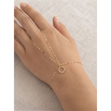 Papatya Silver Orjinal 14 Ayar Sertifikalı Altın Minimalist Aynalı Ezme Zincir Charmlı Şahmeran