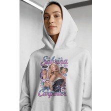 Sevbano Sabrina Carpenter Şarkıcı Ön Baskılı Unisex Oversize Premium Hoodie