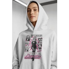 Sevbano Sabrina Carpenter Şarkıcı Ön Baskılı Unisex Oversize Premium Hoodie