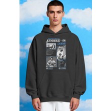 Sevbano Kendrick Lamar Rapper Şarkıcı Ön Baskılı Unisex Oversize Premium Hoodie