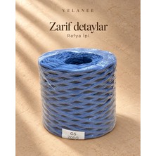 Velanee G5 Ithal Rafya Kağıt Ip Kot Mavisi Örgü ve Çanta Yapım Ipi 200 gr