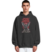 Sevbano Ozzy Osbourne Black Sabbath Rock Metal Şarkıcı Ön Baskılı Unisex Oversize Premium Hoodie