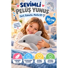 Open City 30 cm Gri Yunus Balığı Peluş Oyuncak Yumuşacık Sarılmalık Sevimli Deniz Hayvanı Çocuk Oyun Arkadaşı