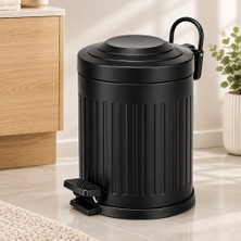 Ulu İthalat Siyah Amortisörlü 5 L Pedallı Çöp Kovası