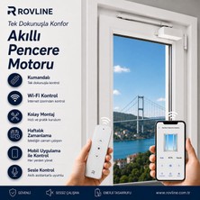 Rovline Akıllı Pencere Motoru, Kumanda, Telefon ve Sesle Kontrol, Wi-Fi+Rf, Tuya Uyumlu