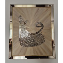 Aktarlife Aynalı Semazen Duvar Tablosu 90X75 cm – El Işçiliği Dekoratif Ayna Mozaik Tablo