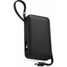 Acl PW-167 10.000 Mah 22,5W Hızlı Şarj Powerbank – Dahili Type-C ve Lightning Kablolu, Siyah