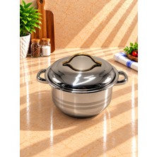 Bonera 20 cm 3,77 Lt 18/10 Çelik Derin Tencere 12 cm Derinlik Metal Gold