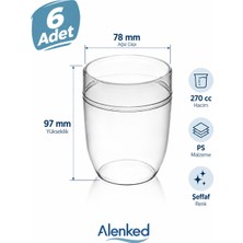Alenked 270 cc Şeffaf Plastik Tatlı Kabı Silindir Magnolia Tiramisu Sunum Kabı 6 Adet