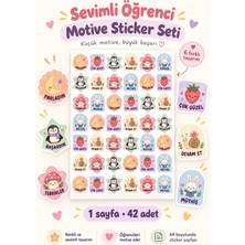 Hanelia Art Sevimli Öğrenci Motivasyon Sticker Seti 42 Adet 1 Sayfa – Tebrikler, Başardın, Devam Et ve Ödül Etiketleri