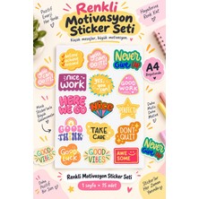 Hanelia Art Renkli Motivasyon Sticker Seti 15 Adet 1 Sayfa – Defter, Planlayıcı, Laptop ve Kırtasiye Sticker
