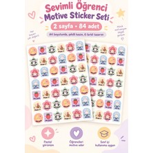 Hanelia Art Sevimli Öğrenci Motivasyon Sticker Seti 84 Adet 2 Sayfa – Tebrikler, Başardın, Devam Et ve Ödül Etiketleri