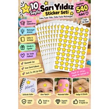 Hanelia Art 540’LI Sarı Yıldız Sticker Seti – 10 Sayfa – Öğrenci Ödül Stickerı – Motivasyon ve Başarı Stickerı