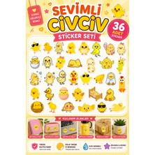 Hanelia Art 36 Adet Sevimli Civciv Sticker Seti – Çocuk Sticker Çıkartma Seti, Defter, Çanta, Laptop ve Matara Etiketi