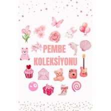 Hanelia Art Pembe Estetik Sticker Seti | Laptop Telefon Defter Kupa Valiz Stickerları | Vintage Çıkartma