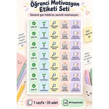 Hanelia Art Öğrenci Motivasyon Etiketi Seti 35 Adet 1 Sayfa – Çok Iyi, Iyi Gidiyorsun, Biraz Daha Dikkat, Tekrar Etmelisin Sticker