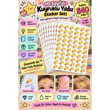 Hanelia Art 540’LI Kuyruklu Yıldız Sticker Seti – 10 Sayfa – Öğrenci Ödül Stickerı – Motivasyon ve Başarı Stickerı