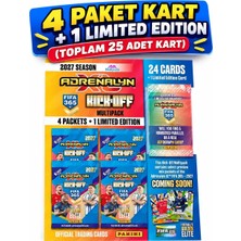 MNT Zone Panini Fifa 365 2027 Adrenalyn Xl Kick-Off Futbolcu Kartı 4 Paket + 1 Limited Edition (25 Adet Kart)
