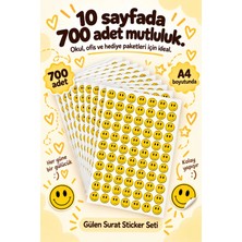 Hanelia Art Gülen Surat Sticker Seti 700 Adet 10 Sayfa Sarı Gülücük Sticker – Defter, Laptop, Hediye Süsleme Etiketi