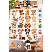 Hanelia Art 20'li Sevimli Köpek Sticker Seti – Köpek Çıkartma Seti – Laptop, Telefon, Defter ve Su Şişesi Sticker