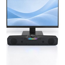Astraltech Döner Kontrol Düğmeli Rgb Işıklı Bluetooth 5.4 Hoparlör Type C Şarj Girişli Siyah