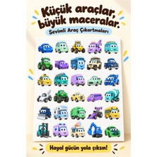 Hanelia Art Sevimli Araç Sticker Seti – Araba Kamyon Traktör Otobüs Iş Makinesi Çocuk Çıkartmaları