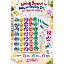 Hanelia Art Sevimli Öğrenci Motive Sticker Seti 350 Adet 10 Sayfa – Aferin, Bravo, Harika, Çok Iyi ve Süpersin Etiketleri