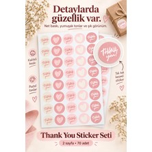 Hanelia Art Thank You Sticker Seti 70 Adet 2 Sayfa Yuvarlak Teşekkür Sticker – Hediye Paketi, Butik Sipariş, Davetiye ve Paketleme Etiketi