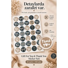 Hanelia Art Gift For You & Thank You Sticker Seti 350 Adet 10 Sayfa Yuvarlak Hediye ve Teşekkür Sticker – Paketleme, Butik Sipariş ve Davetiye Etiketi