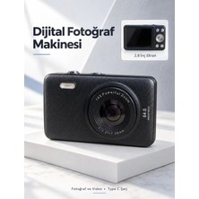 Demrion Cep Boy Tasarımlı Siyah Dijital Kamera 2,8 Inç Ekran ve Video Kayıt Özelliği