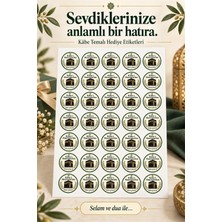 Hanelia Art Kâbe Temalı Hac Umre Sticker – Kâbe-I Muazzama’dan Selam ve Dua ile Hediye Etiketi