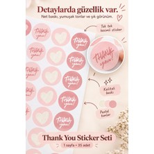 Hanelia Art Thank You Sticker Seti 35 Adet 1 Sayfa Yuvarlak Teşekkür Sticker – Hediye Paketi, Butik Sipariş, Davetiye ve Paketleme Etiketi